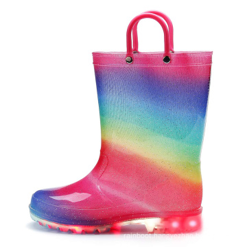 2020 New Fashion Design Half Calf Natural Rubber Rain Boots for Kids